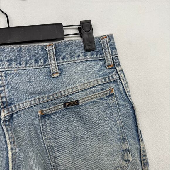 Vintage Big Yank Jeans Fits 30x30 Blue Faded Whisker Bootcut Flared Scovill 70s - Picture 14 of 16